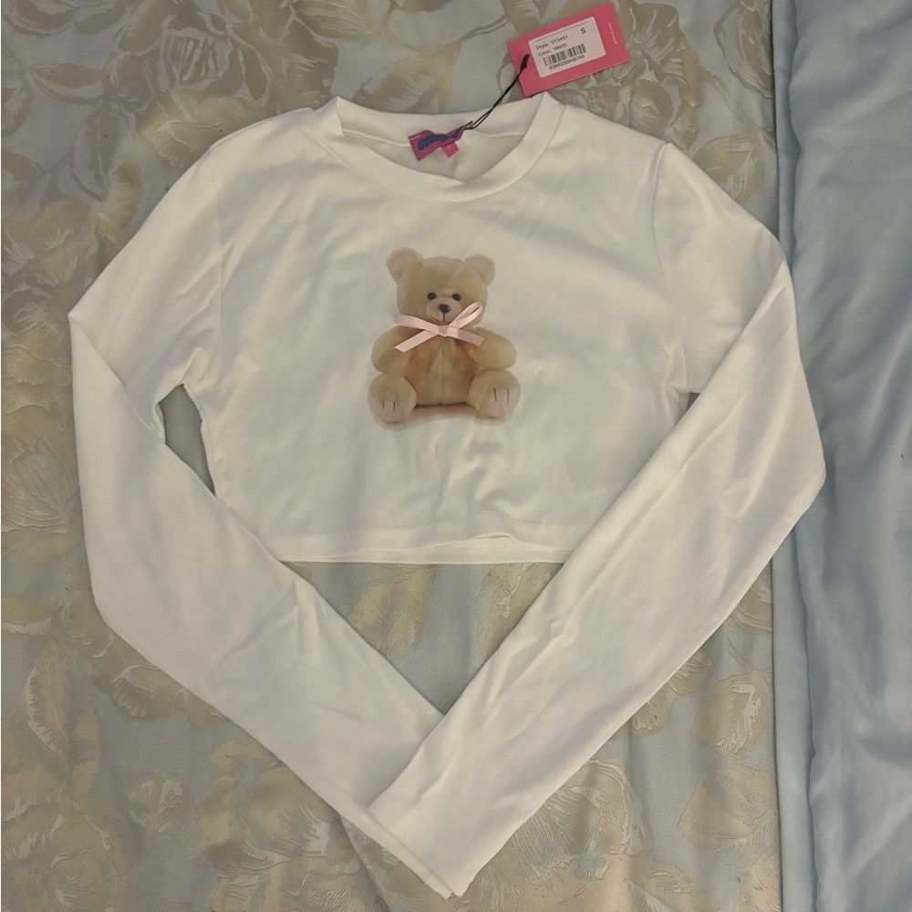 Edikted White and Brown Long Sleeve Tees